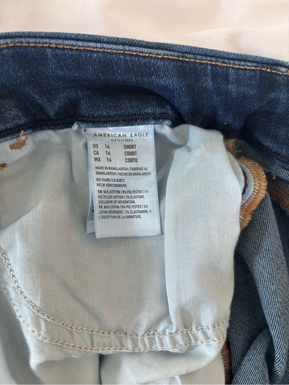 American Eagle Dark Blue Hi-Rise Stretch Skinny Jeans - Picture 5 of 5